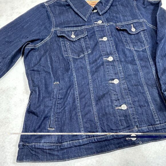Levi’s Women’s Blue Denim Jean Jacket 3X Button Up Trucker Western Stretch - Picture 2 of 13
